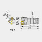 FINE-BEAM STS-EX Direct mount indexable head with external 4-start thread for single tube system (STS), tool diameter: ø25 - ø89 mm - Big-tools Industrial Supply Tools for Metal Cutting